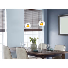 Integrated Dimmable Led Double Glass Mini Pendant Light. 6W, 450 Lumen, 3000K In Frosted Yellow By Cal Lighting