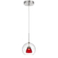 Integrated Dimmable Led Double Glass Mini Pendant Light. 6W, 450 Lumen, 3000K In Red Clear By Cal Lighting | Pendant Lamps | Moidshstore - 2