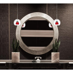 Integrated Dimmable Led Double Glass Mini Pendant Light. 6W, 450 Lumen, 3000K In Frosted Red By Cal Lighting