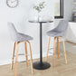 Diana 30" Contemporary Fixed-Height Barstool with Swivel in Zebra Wood and Blue Corduroy Fabric with Round Chrome Footrest By LumiSource - Set of 2 | Bar Stools | Modishstore - 12