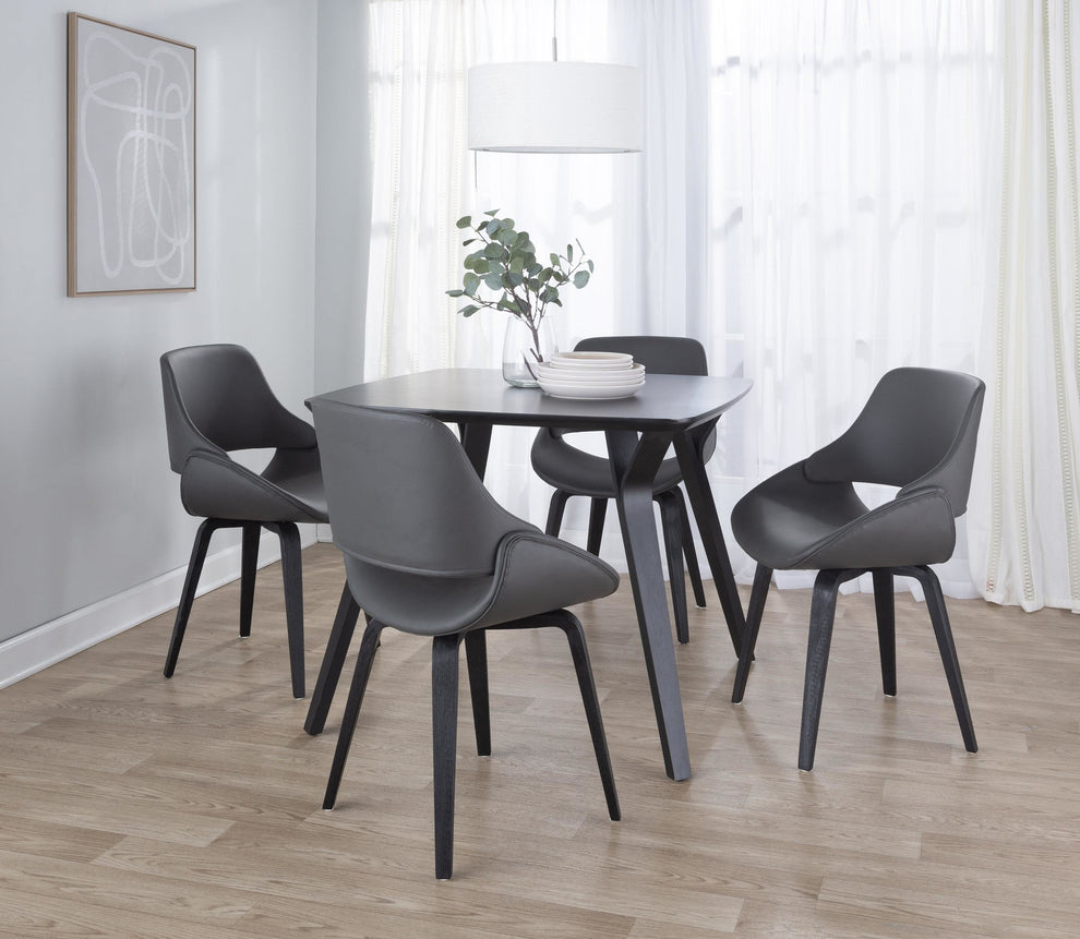 Fabrico Mid-Century Modern Accent/Dining Chair in Black Wood and Camel Faux Leather By LumiSource - Set of 2 | Dining Chairs | Modishstore - 20