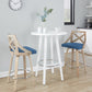 Charlotte 26" Farmhouse Fixed-Height Counter Stool with Swivel in White Washed Wood, Blue Fabric and Round Chrome Metal Footrest By LumiSource - Set of 2 | Counter Stools | Modishstore - 6