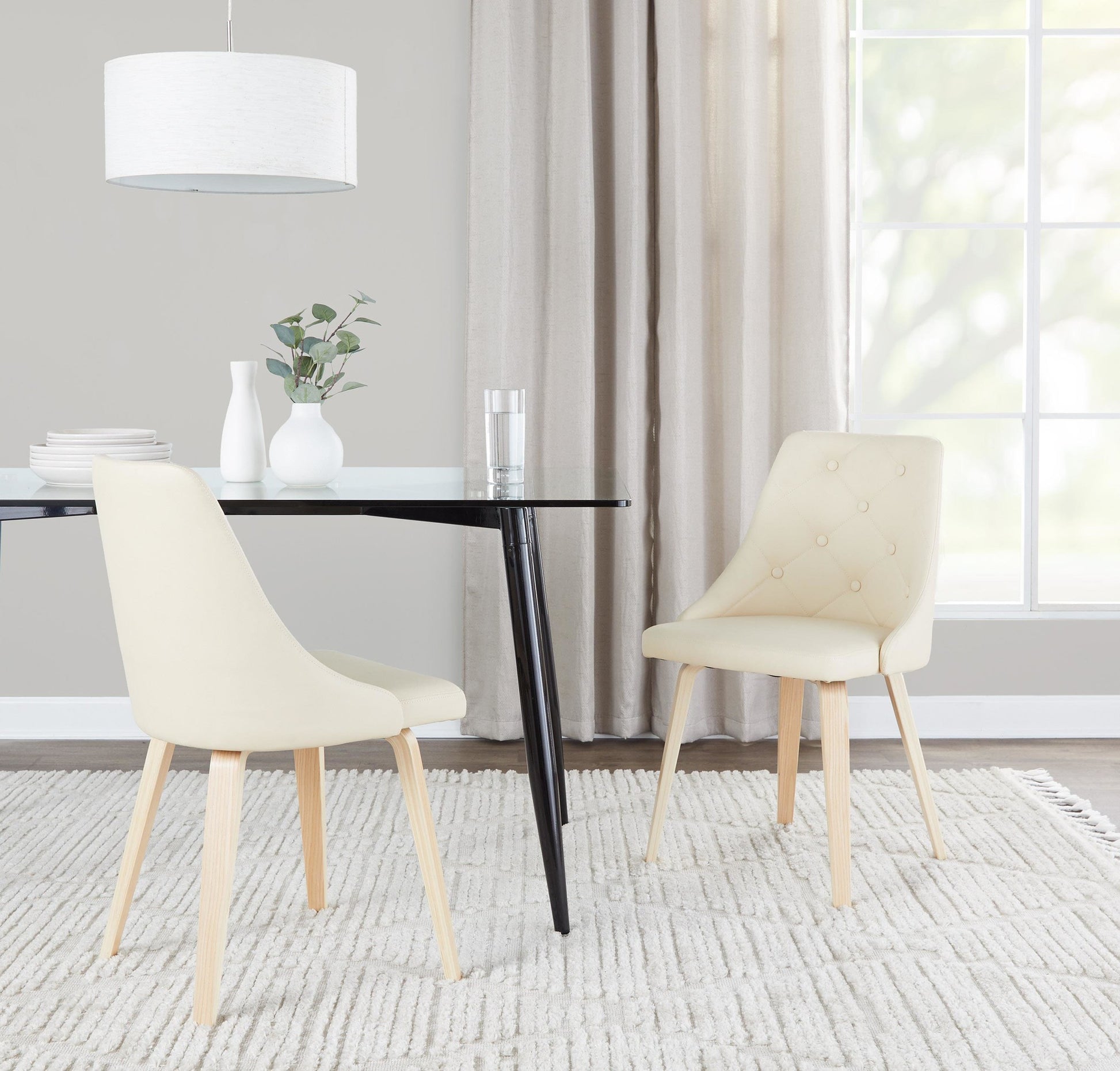 Giovanni Chair - Set of 2 Black Cream By LumiSource | Dining Chairs | Modishstore - 8