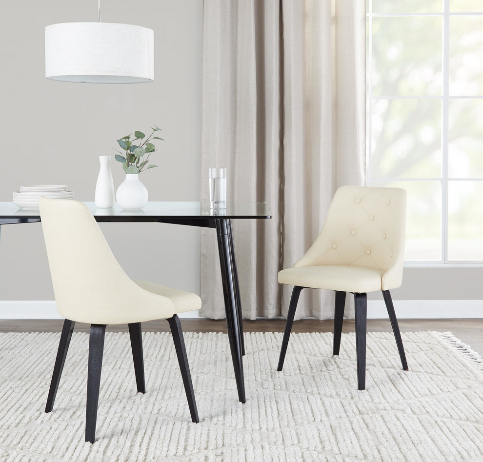 Giovanni Chair - Set of 2 Black Cream By LumiSource | Dining Chairs | Modishstore