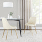 Giovanni Chair - Set of 2 Gold Metal, Cream PU By LumiSource | Dining Chairs | Modishstore