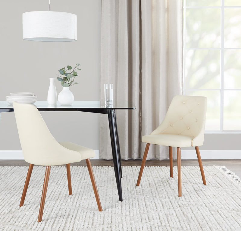 Giovanni Chair - Set of 2 Chrome Metal, Cream PU By LumiSource | Dining Chairs | Modishstore - 15