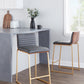Mason Mara 26" Fixed-Height Counter Stool - Set of 2 Gray By LumiSource | Counter Stools | Modishstore