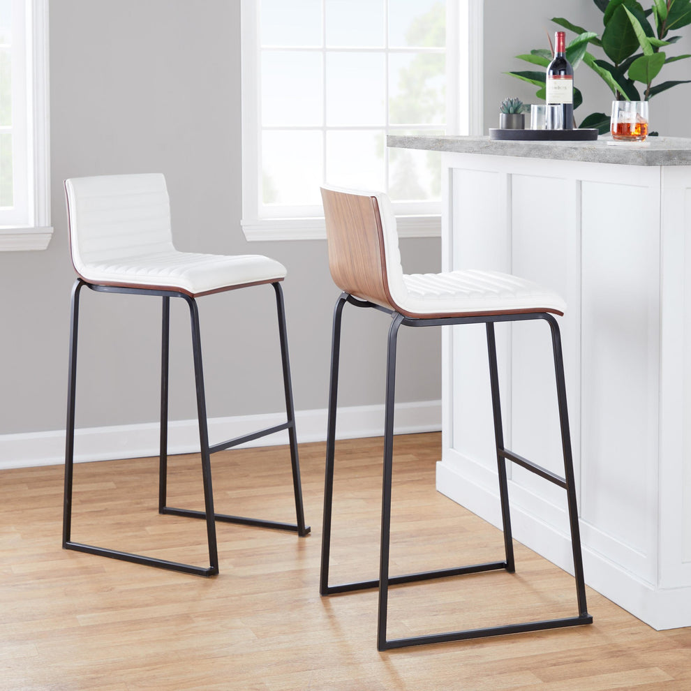 Mason Mara 30" Fixed-Height Barstool - Set of 2 Gray By LumiSource | Bar Stools | Modishstore - 10