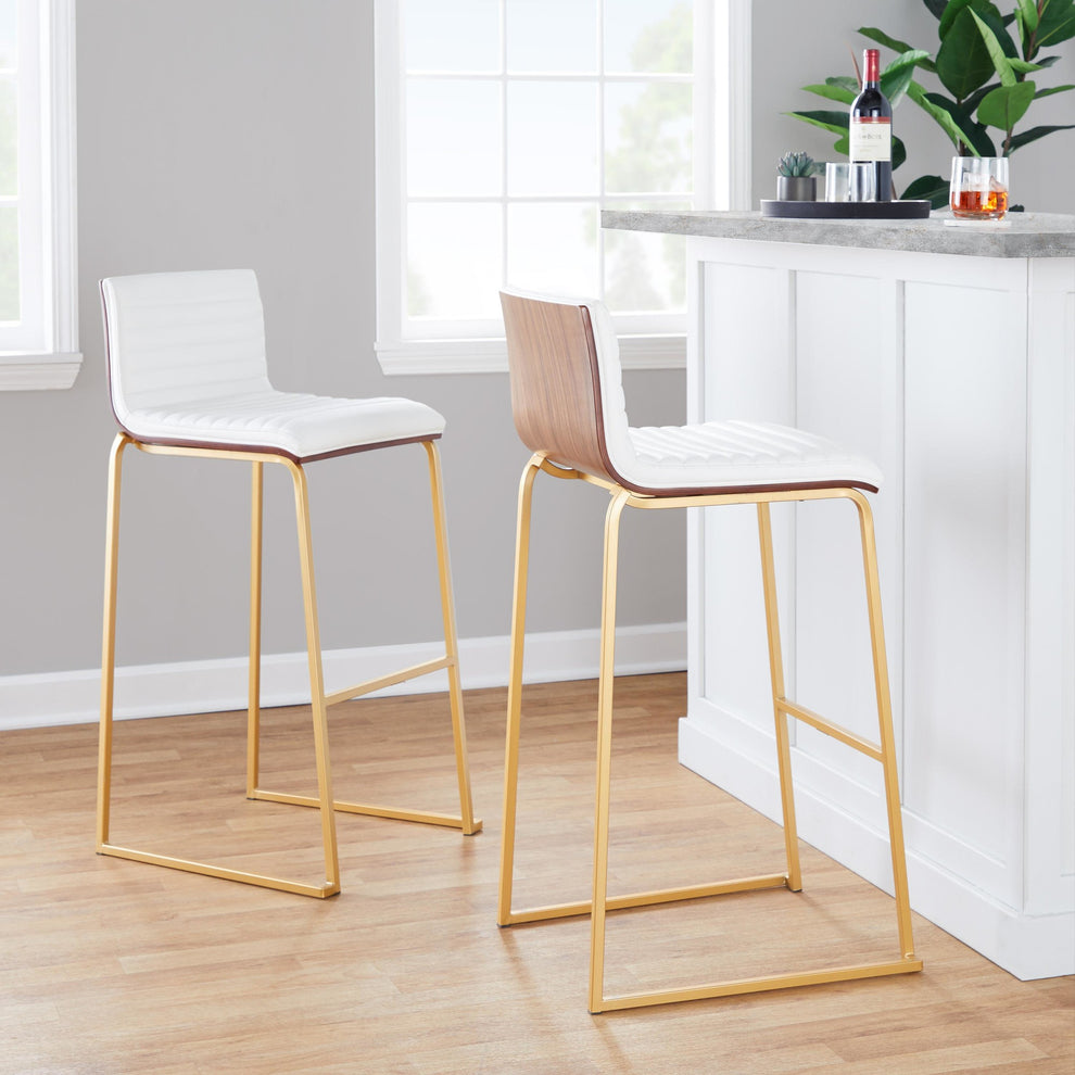 Mason Mara 30" Fixed-Height Barstool - Set of 2 Gray By LumiSource | Bar Stools | Modishstore - 10