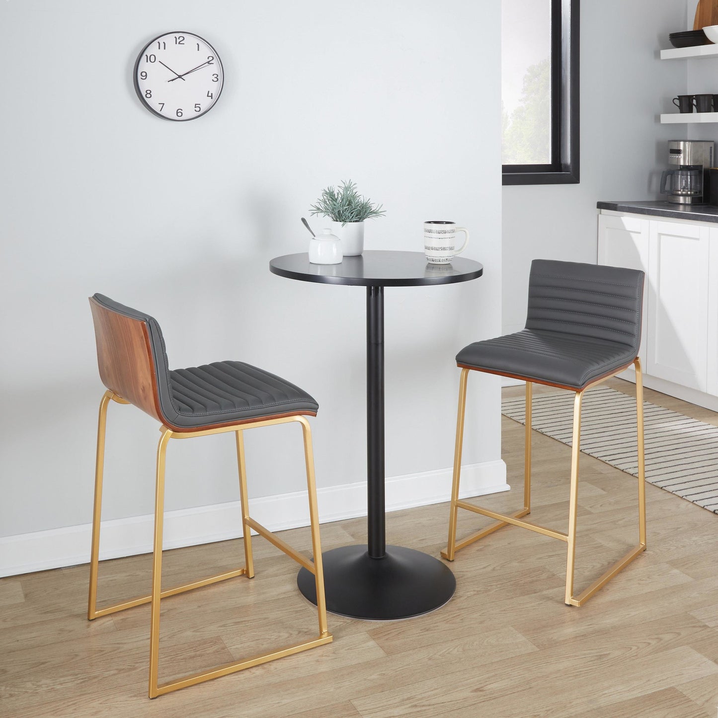 Mason Mara 26" Fixed-Height Counter Stool - Set of 2 Gray By LumiSource | Counter Stools | Modishstore - 2
