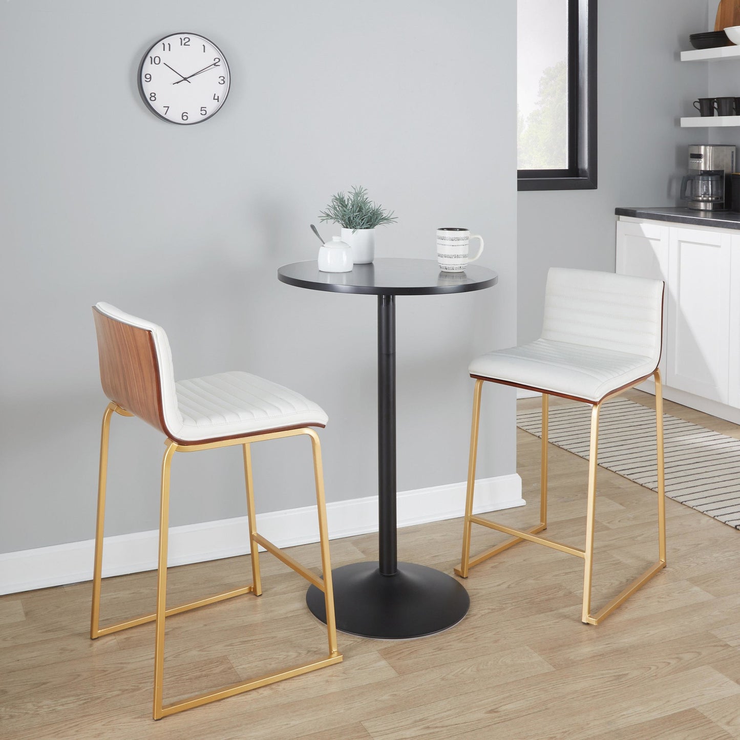 Mason Mara 26" Fixed-Height Counter Stool - Set of 2 Gray By LumiSource | Counter Stools | Modishstore - 11