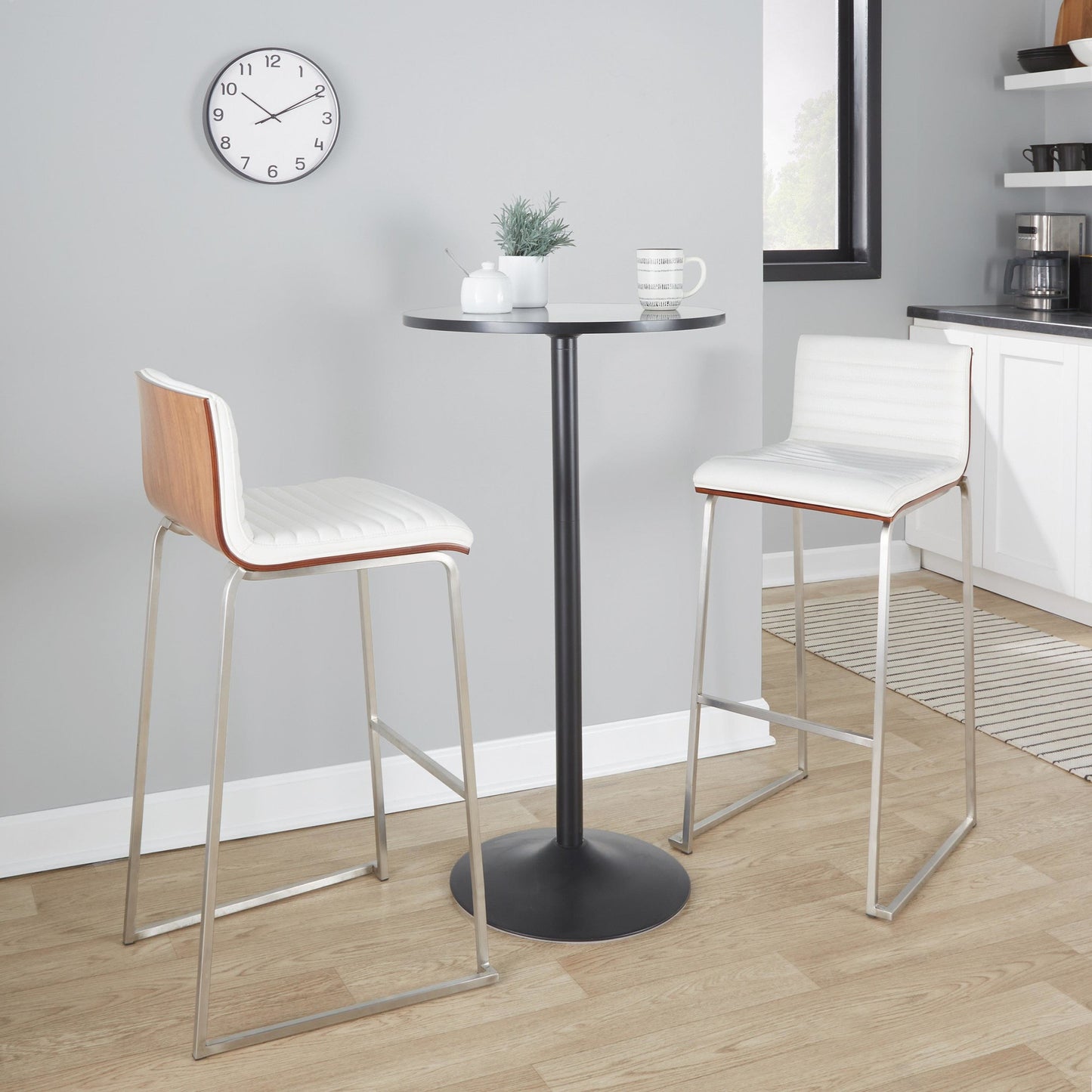 Mason Mara 30" Fixed-Height Barstool - Set of 2 Gray By LumiSource | Bar Stools | Modishstore - 11