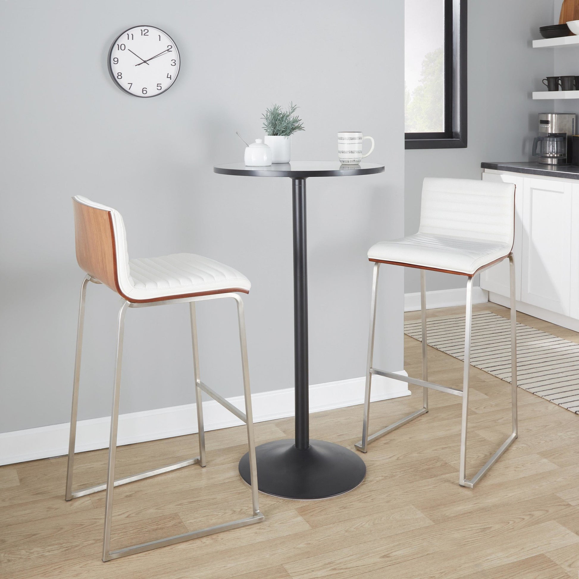 Mason Mara 30" Fixed-Height Barstool - Set of 2 Gray By LumiSource | Bar Stools | Modishstore - 11