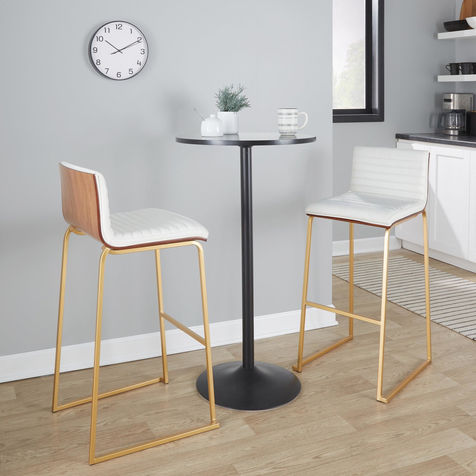 Mason Mara 30" Fixed-Height Barstool - Set of 2 Gray By LumiSource | Bar Stools | Modishstore - 11