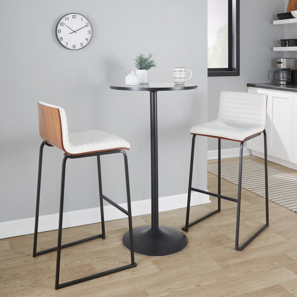 Mason Mara 30" Fixed-Height Barstool - Set of 2 Gray By LumiSource | Bar Stools | Modishstore - 11