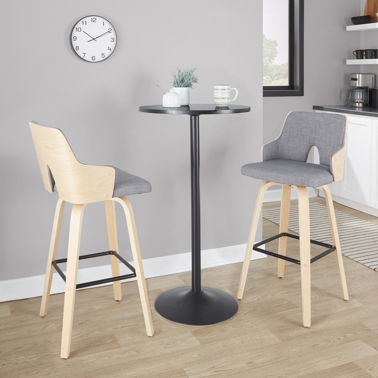 Stella 30" Fixed-Height Barstool - Set of 2 Cream By LumiSource | Bar Stools | Modishstore - 10