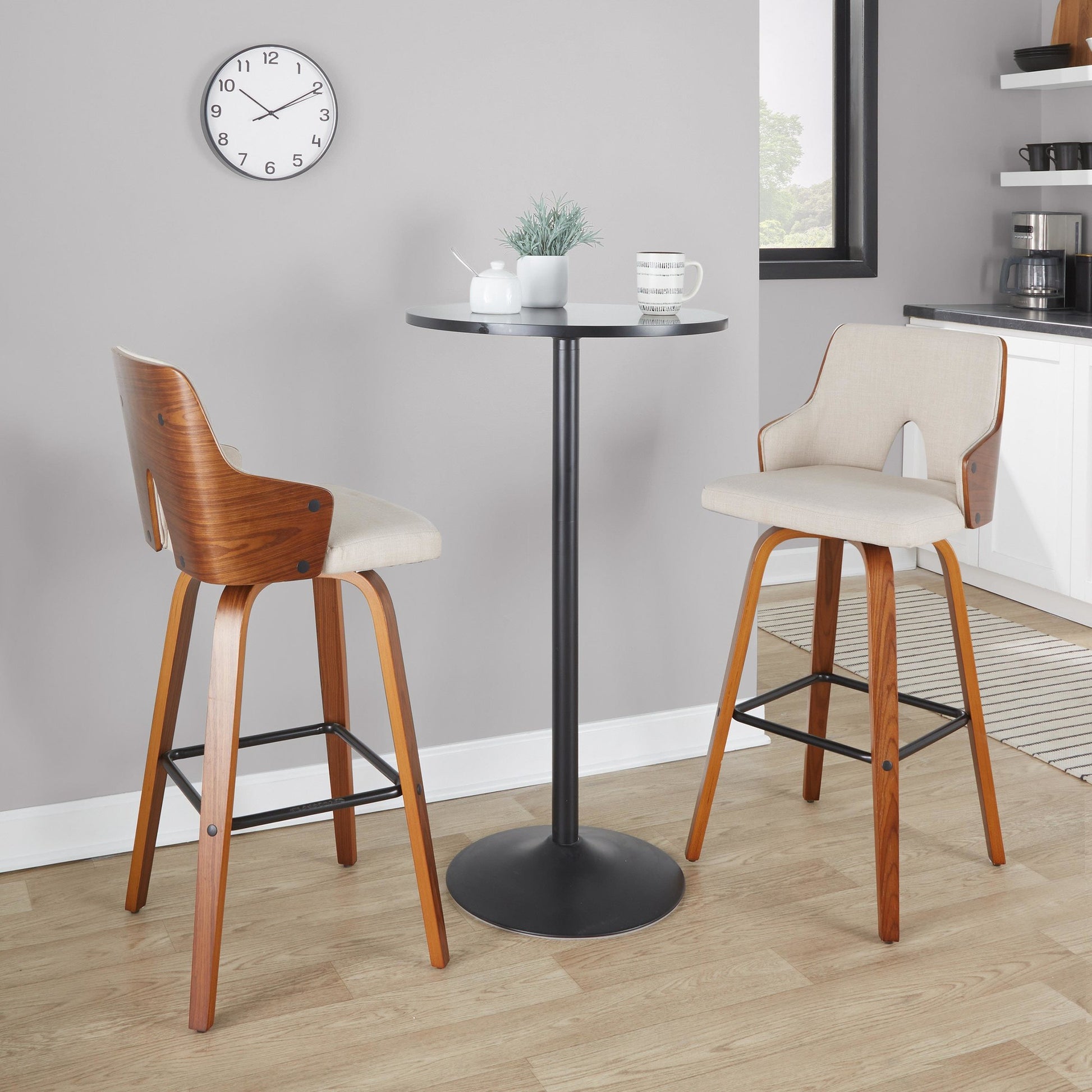 Stella 30" Fixed-Height Barstool - Set of 2 Cream By LumiSource | Bar Stools | Modishstore - 17