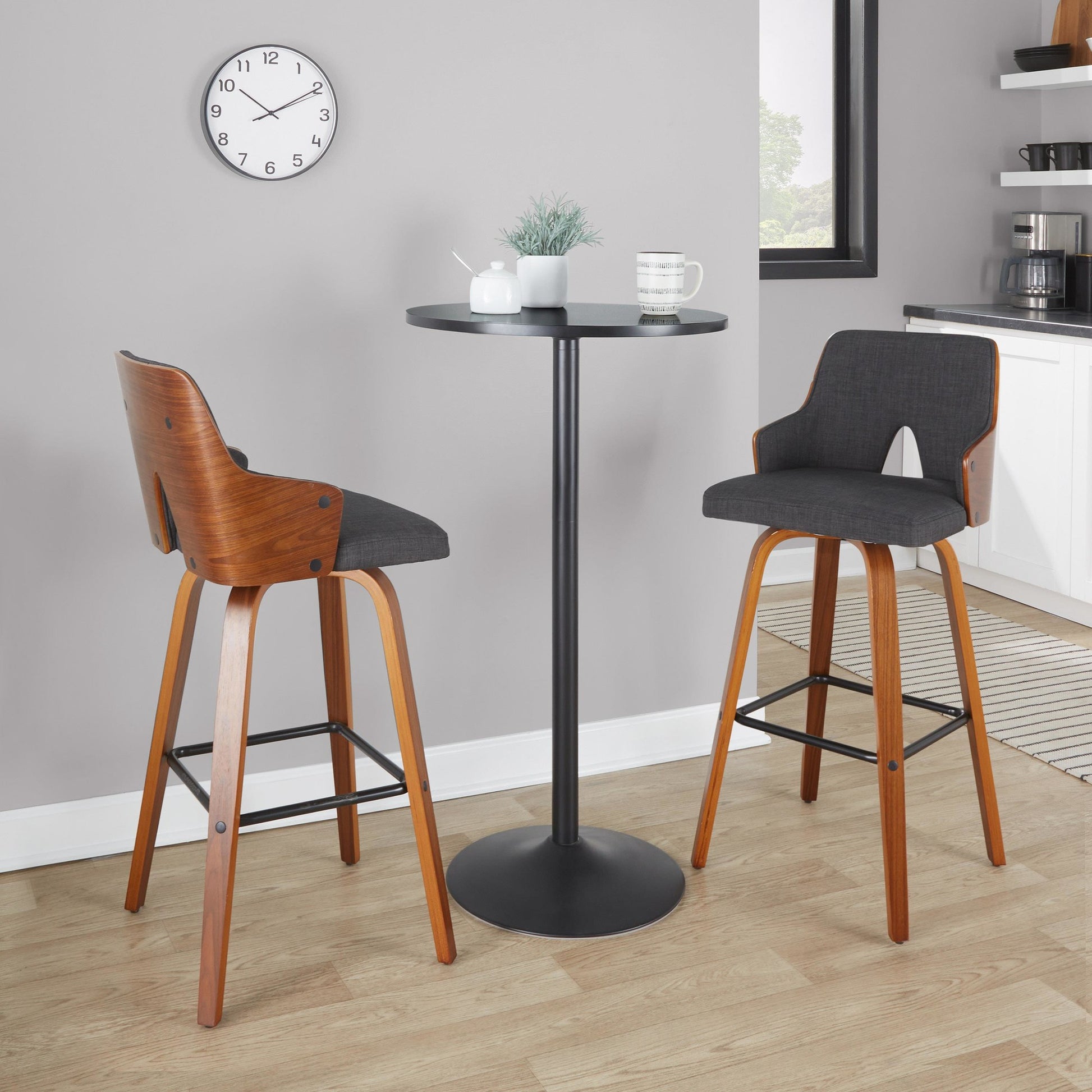 Stella 30" Fixed-Height Barstool - Set of 2 Cream By LumiSource | Bar Stools | Modishstore - 26