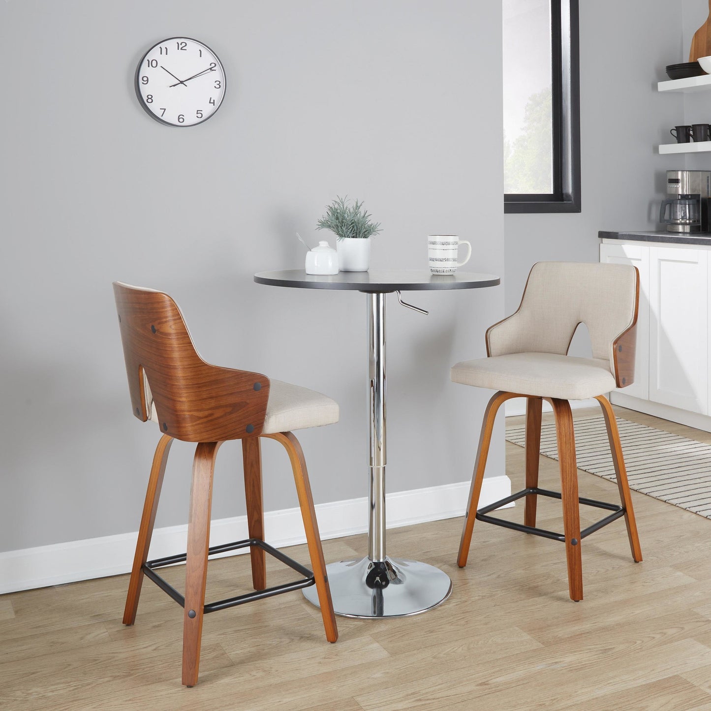 Stella 24" Fixed-Height Counter Stool - Set of 2 Cream By LumiSource | Counter Stools | Modishstore - 19