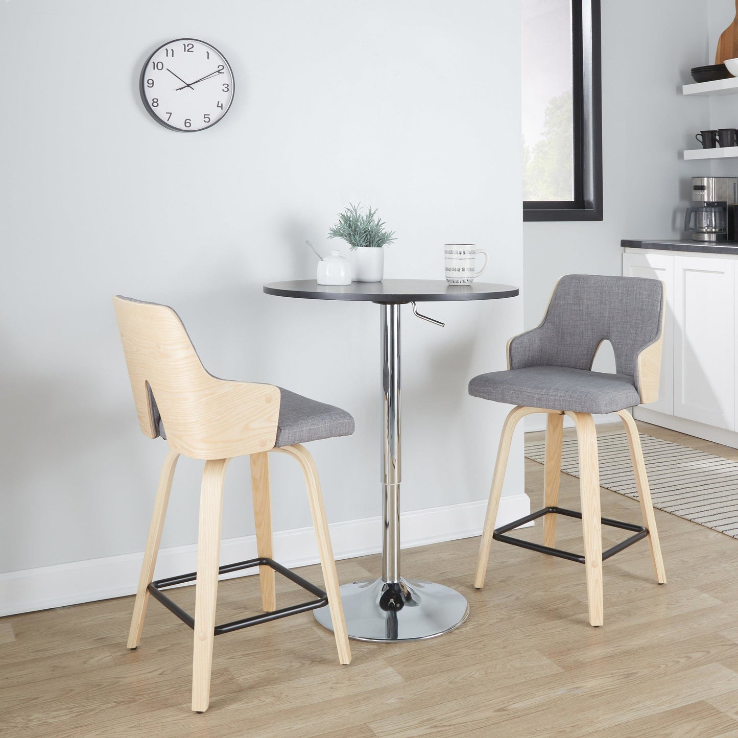 Stella 24" Fixed-Height Counter Stool - Set of 2 Cream By LumiSource | Counter Stools | Modishstore - 11