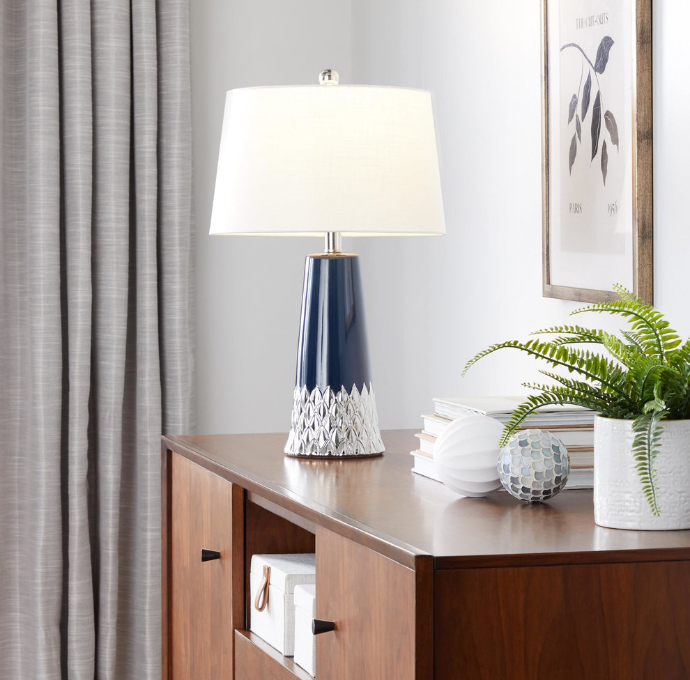 Penelope 22" Ceramic Table Lamp Blue By LumiSource | Table Lamps | Modishstore - 8