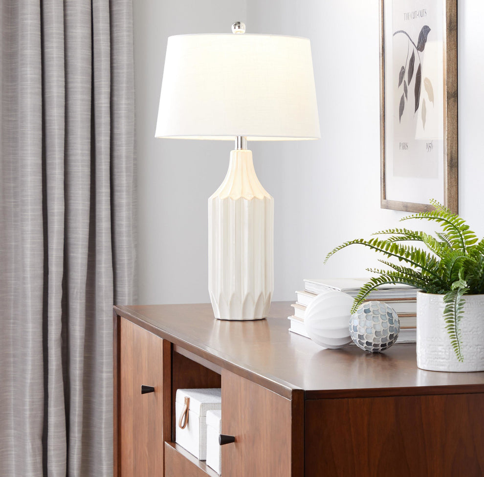 Stella 23" Ceramic Table Lamp Cream By LumiSource | Table Lamps | Modishstore - 2