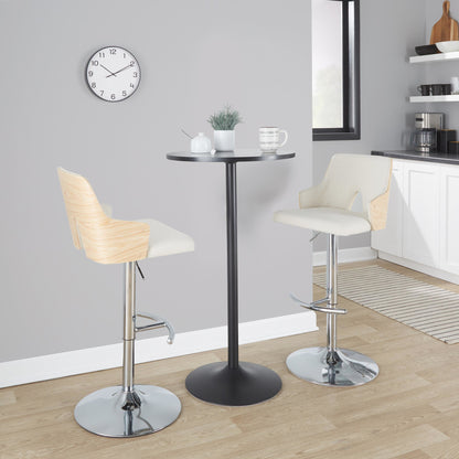 Stella Adjustable Barstool - Set of 2 Cream By LumiSource | Bar Stools | Modishstore