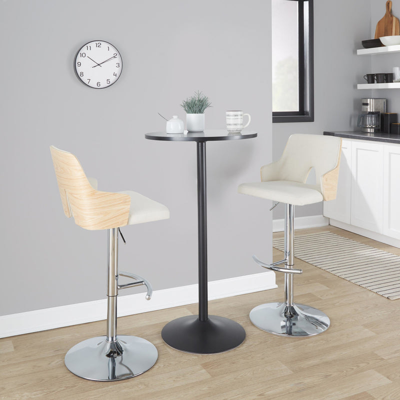 Stella Adjustable Barstool - Set of 2 Cream By LumiSource | Bar Stools | Modishstore