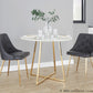 Marche Chair - Set of 2 Gold Metal, Black PU By LumiSource | Dining Chairs | Modishstore