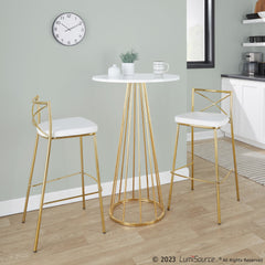 Canary Cece Bar Table Gold White By LumiSource