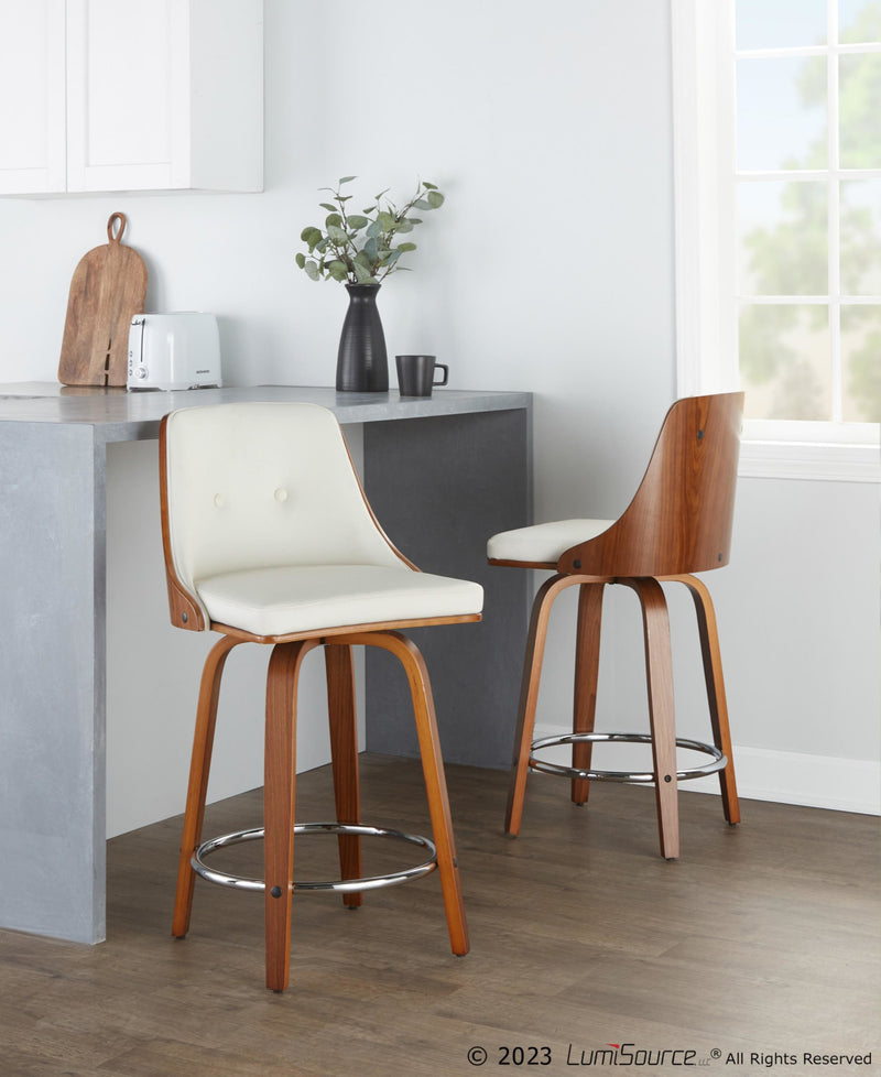 Gianna 24" Fixed-Height Counter Stool - Set of 2 By LumiSource | Counter Stools | Modishstore