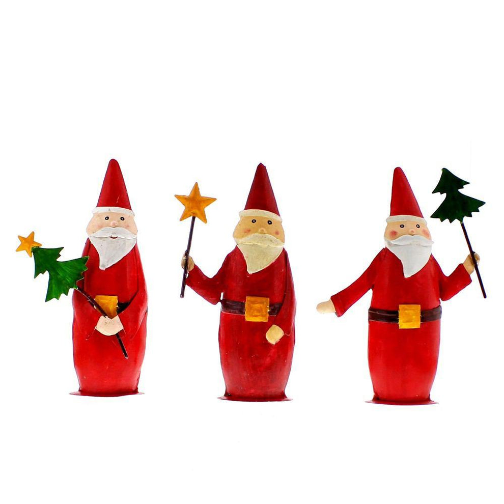 HomArt Painted Metal Santa Trio - Set of 3 - 23080-0-2
