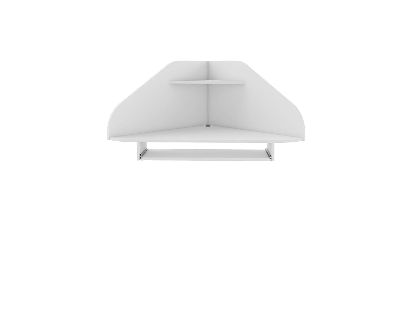 Manhattan Comfort Bradley Floating Corner Desk with Keyboard Shelf in White | Desks | Modishstore