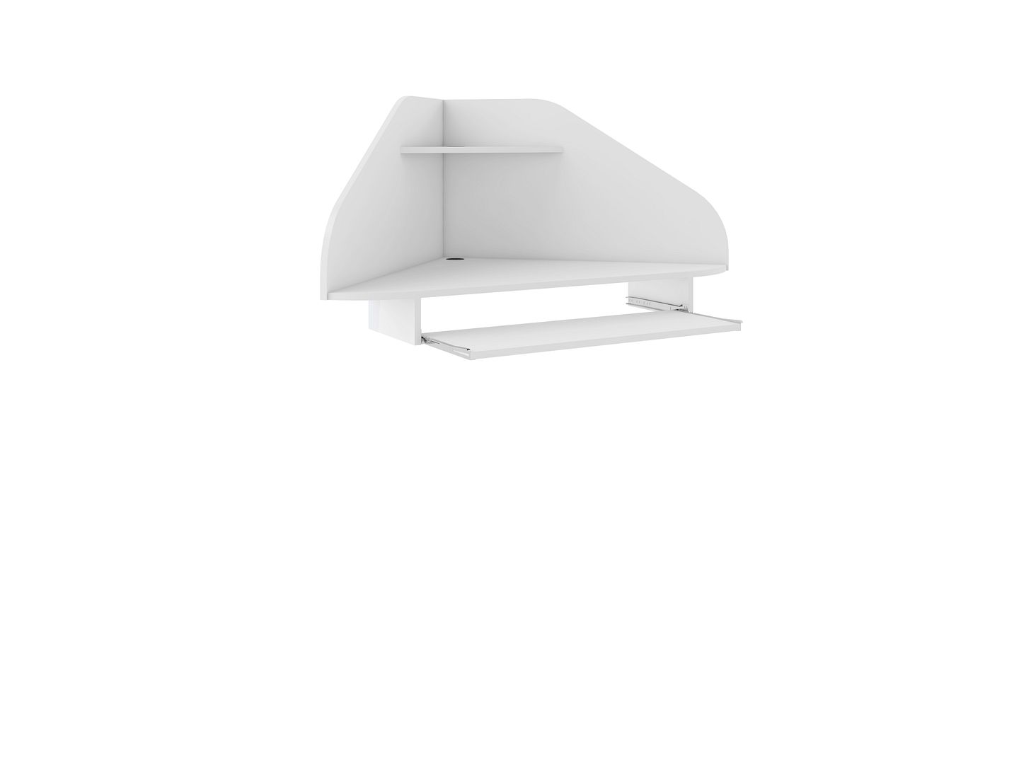 Manhattan Comfort Bradley Floating Corner Desk with Keyboard Shelf in White | Desks | Modishstore-3
