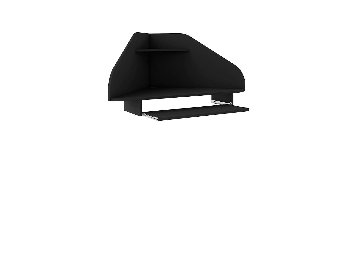 Manhattan Comfort Bradley Floating Corner Desk with Keyboard Shelf in White | Desks | Modishstore-6