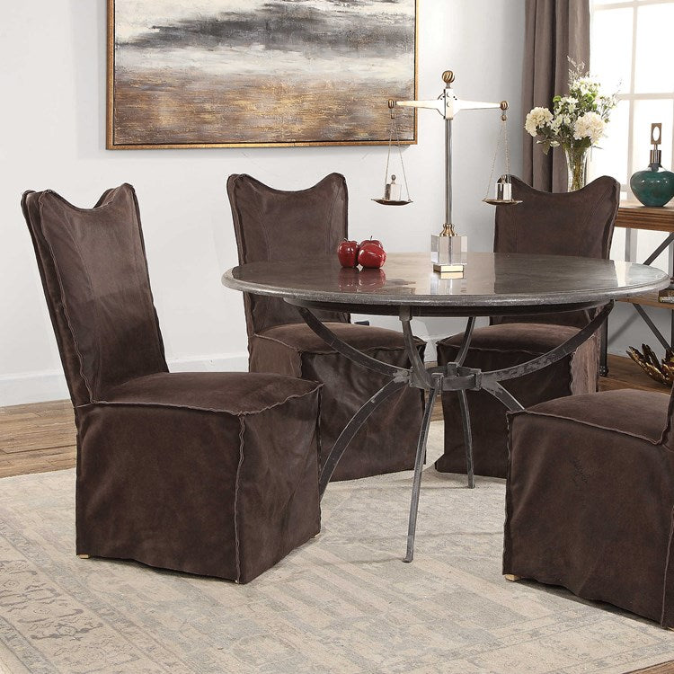 Uttermost Delroy Armless Chairs, Chocolate, Set Of 2 | Modishstore | Dining Chairs - 6