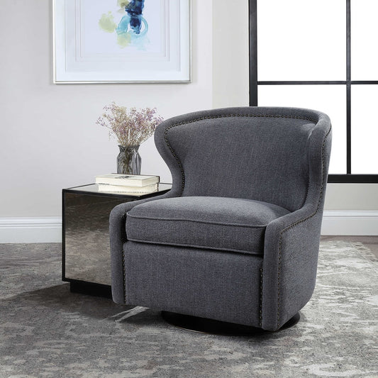 Uttermost Biscay Swivel Chair | Modishstore | Accent Chairs