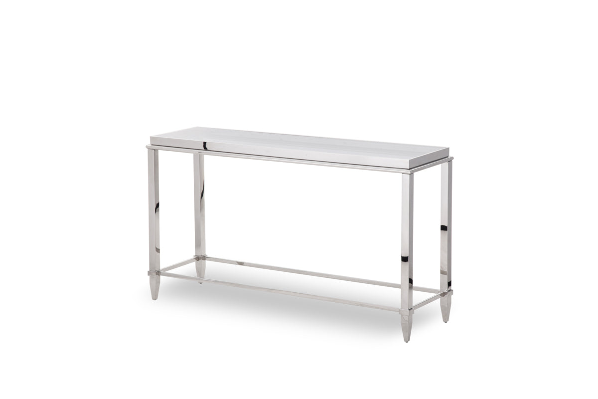 Modrest Agar Modern Glass & Stainless Steel Console Table | Modishstore | Console Tables-2