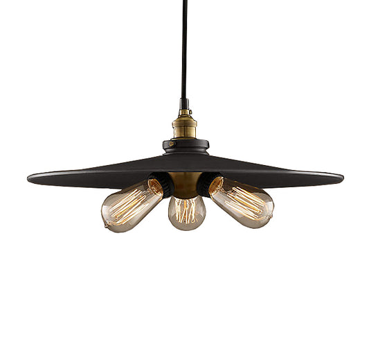 Lorena 3-light Black Adjustable Height 16-inch Edison Pendant with Bulbs By Homeroots | Pendant Lamps | Modishstore