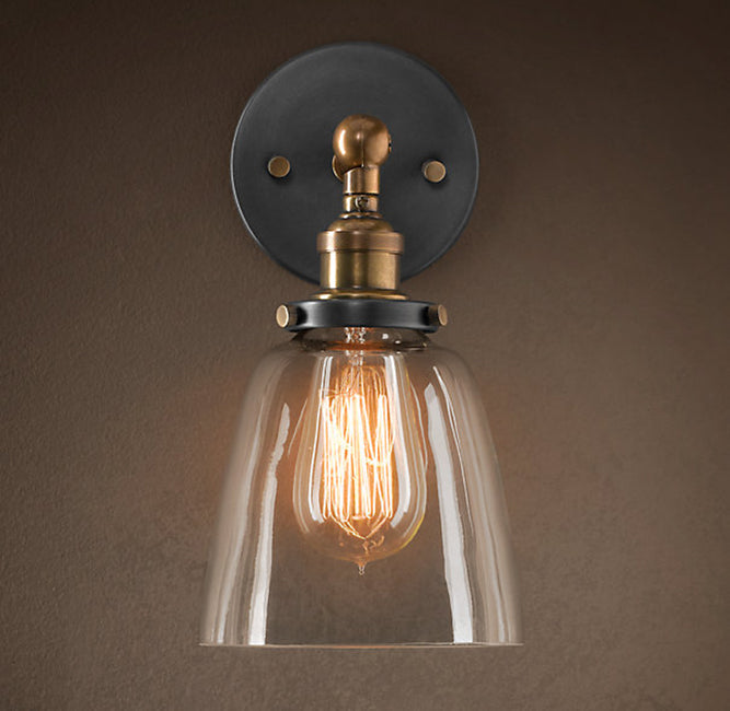 Barbara 1-light Clear Glass Edison Wall Lamp with Light Bulb By Homeroots | Wall Lamps | Modishstore