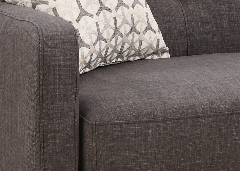 Charcoal Mid-Century Polyester Fabric Love Seat By Homeroots | Loveseats | Modishstore - 2