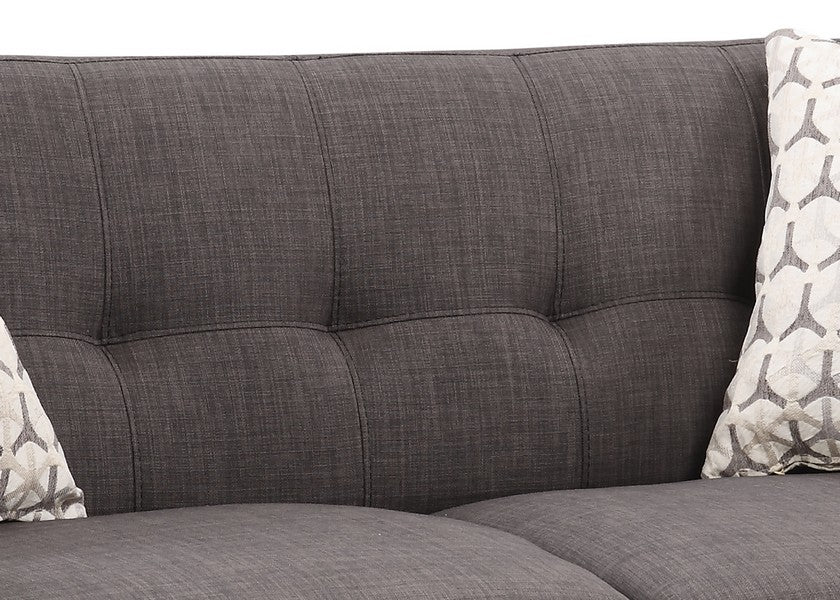 Charcoal Mid-Century Polyester Fabric Love Seat By Homeroots | Loveseats | Modishstore - 3