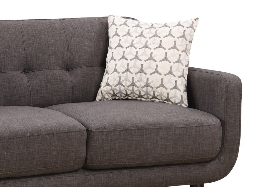 Charcoal Mid-Century Polyester Fabric Love Seat By Homeroots | Loveseats | Modishstore - 6