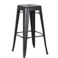 30" Matte Black Backless Metal Barstool With a Set of 2 By Homeroots | Bar Stools | Modishstore