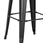 30" Matte Black Backless Metal Barstool With a Set of 2 By Homeroots | Bar Stools | Modishstore - 4