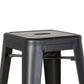 30" Matte Black Backless Metal Barstool With a Set of 2 By Homeroots | Bar Stools | Modishstore - 5