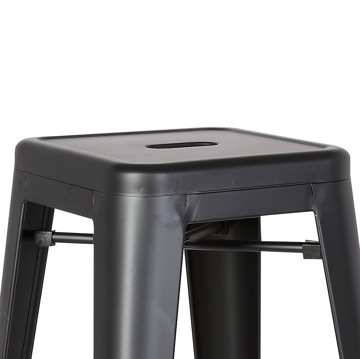 30" Matte Black Backless Metal Barstool With a Set of 2 By Homeroots | Bar Stools | Modishstore - 5