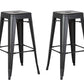30" Matte Black Backless Metal Barstool With a Set of 2 By Homeroots | Bar Stools | Modishstore - 6
