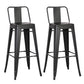 30" Matte Black Metal Barstool with Back In A Set of 2 By Homeroots | Bar Stools | Modishstore - 3
