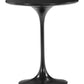 23" Black Manufactured Wood and Steel Round Pedestal End Table By Homeroots | End Tables | Modishstore - 2